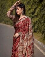চান্দেরী সিল্ক ডিজিটাল প্রিন্ট শাড়ি- Digital Print Silk Saree