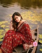 চান্দেরী সিল্ক ডিজিটাল প্রিন্ট শাড়ি- Digital Print Silk Saree