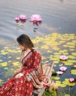 চান্দেরী সিল্ক ডিজিটাল প্রিন্ট শাড়ি- Digital Print Silk Saree
