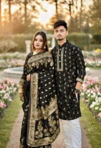 জাপানী সিল্ক কাপল ড্রেস Premium "Couple dress" 3 piece