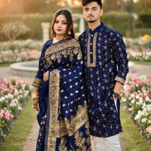 জাপানী সিল্ক কাপল ড্রেস Premium "Couple dress" 3 piece